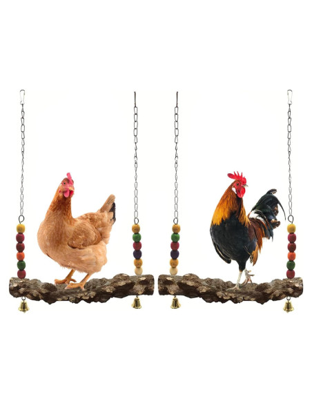 Columpio para Aves de Corral Hefei Mengku - 2 Piezas Madera