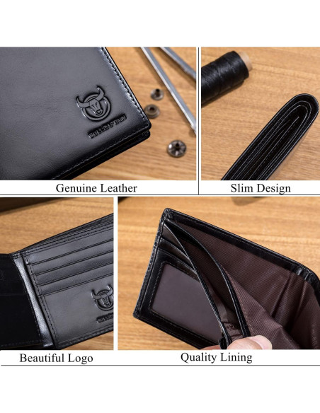 Cartera BULLCAPTAIN RFID de Cuero Genuino para Hombre - Negro Cartera BULLCAPTAIN RFID de Cuero Genuino para Hombre - Negro