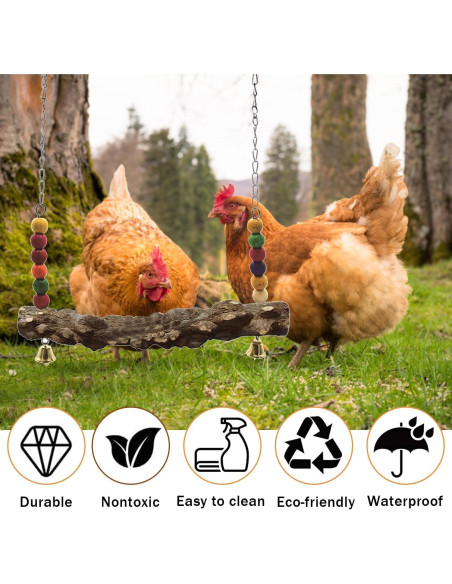 Columpio para Aves de Corral Hefei Mengku - 2 Piezas Madera