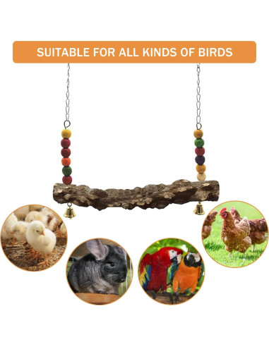 Columpio para Aves de Corral Hefei Mengku - 2 Piezas Madera