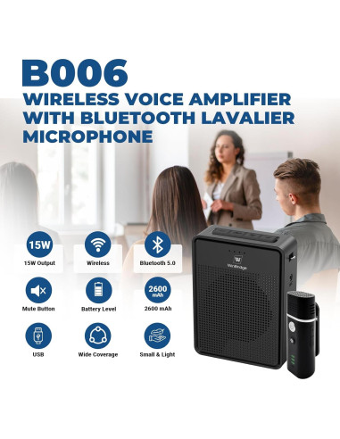 Amplificador de Voz Inalámbrico ResponseBridge B006 con Micrófono Lavalier