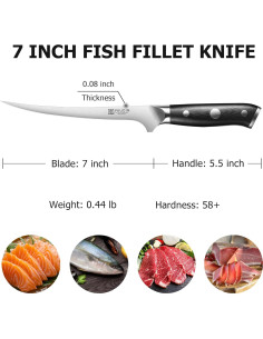 Cuchillo de Filete PAUDIN 7" Acero Alemán Mango G10 2