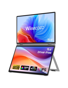 Monitor Doble Plegable 15.6" Wisecoco IPS 1080P HDMI USB-C