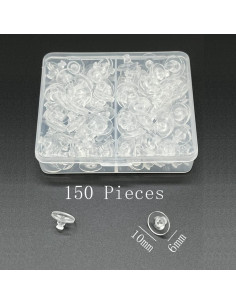Resortes de Aretes de Silicona Transparente Chunney 150 Pcs 2