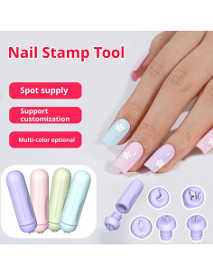 Set de bolígrafo de estampado de uñas MOLILO 5 en 1 - Azul 2