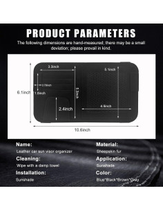 Organizador de Visera de Coche Povtii - Cuero Negro, Multifuncional 2