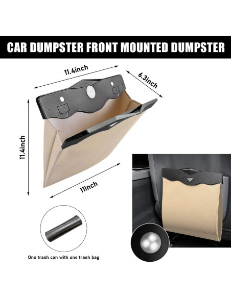 Bolsa de Basura Colgante para Auto Gasedin Beige Plegable