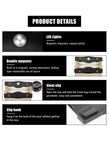 Bolsa de Basura Colgante para Auto Gasedin Beige Plegable