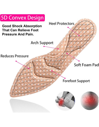 Plantillas de espuma Pnrskter para tacones altos - 2 pares beige