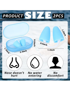 2 Tapones Nasales de Silicona Relaxweex para Nadar Adultos 2