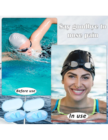 2 Tapones Nasales de Silicona Relaxweex para Nadar Adultos