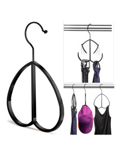 Percha Multifuncional QUISBE para Cinturones y Gorras - Negro