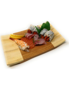 Plato de Servicio de Sushi de Bambú Hogar Asiático 21x12 cm 2