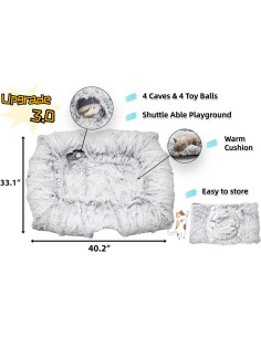 Cama Túnel para Gatos XxingSheep XL con Alfombra Cálida 2