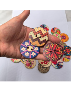 Set de 30 Botones de Madera Grandes Mahaohao 50mm Mixtos 2