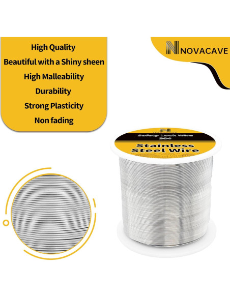 Alambre de Acero Inoxidable 304 Novacave 0.5 mm 280.4 m 0.45 kg