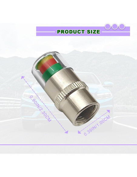 4 Tapones de Válvula de Sensor de Presión de Neumáticos KEVWR