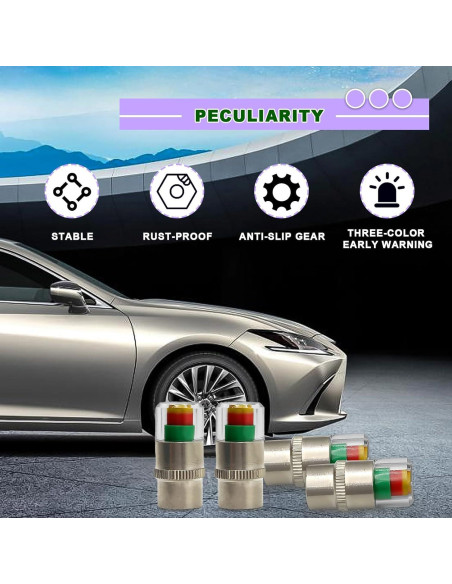 4 Tapones de Válvula de Sensor de Presión de Neumáticos KEVWR