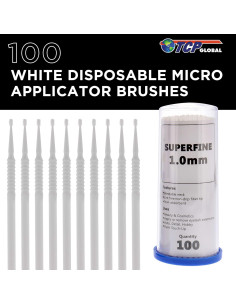 Pinceles de Retoque TCP Global 100 Unidades 1.0 mm Blanco 2