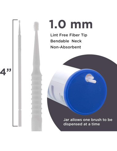 Pinceles de Retoque TCP Global 100 Unidades 1.0 mm Blanco