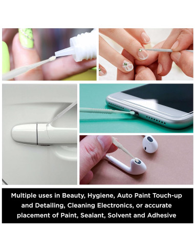 Pinceles de Retoque TCP Global 100 Unidades 1.0 mm Blanco