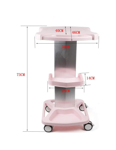 Carro de salón de belleza LOYALHEARTDY Rosa 46x38x73cm