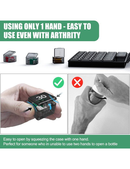 Organizador de Pastillas Mensual DOHIMGIO - 30 Compartimentos