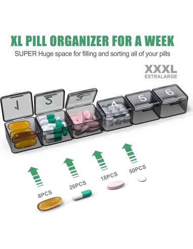 Organizador de Pastillas Mensual DOHIMGIO - 30 Compartimentos