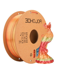 Filamento PLA 3D de Seda 1.75mm 1kg Naranja Sangre Arcoíris