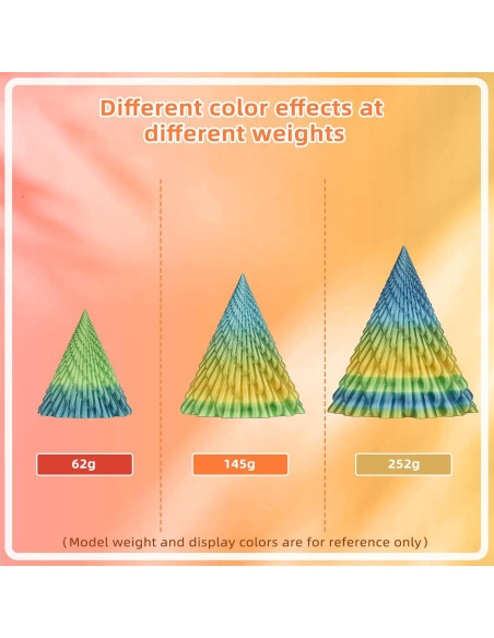 Filamento PLA 3D de Seda 1.75mm 1kg Naranja Sangre Arcoíris