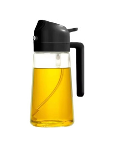 Dispensador de Aceite 2 en 1 Genérico 470ml Vidrio Negro