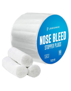 50 Tapones de Algodón para Sangrado Nasal PlastCare USA