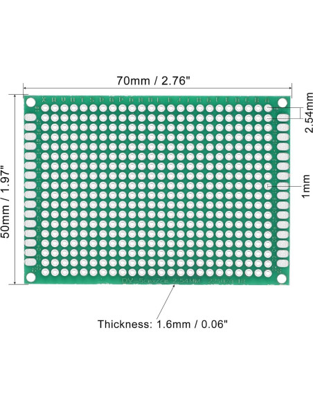 Placas PCB Doble Cara MECCANIXITY 50x70mm Paquete de 8