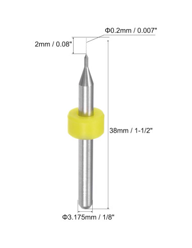 Brocas de PCB 0.2mm uxcell Carburo Tungsteno 40 Pcs