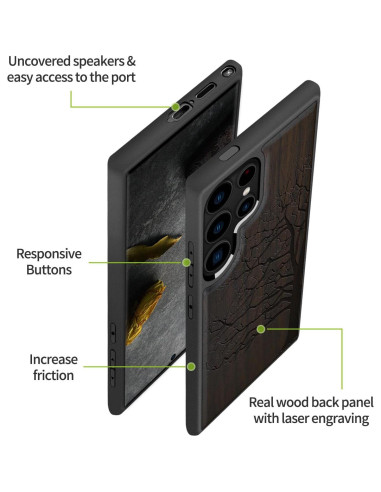 Funda de Madera Carveit para Galaxy S24 Ultra - TPU Suave
