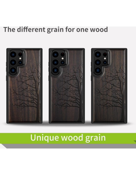 Funda de Madera Carveit para Galaxy S24 Ultra - TPU Suave Funda de Madera Carveit para Galaxy S24 Ultra - TPU Suave