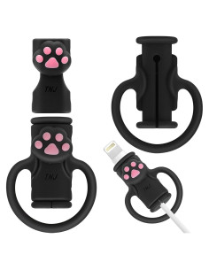 Protector de Cable de Silicona SAISN Garras de Gato Negro 2 en 1