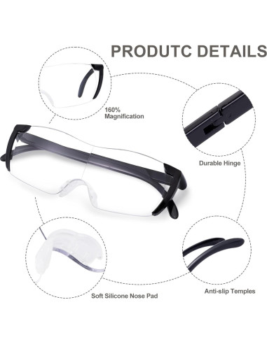 Gafas de Aumento 1.6X OuShiun para Lectura y Manualidades