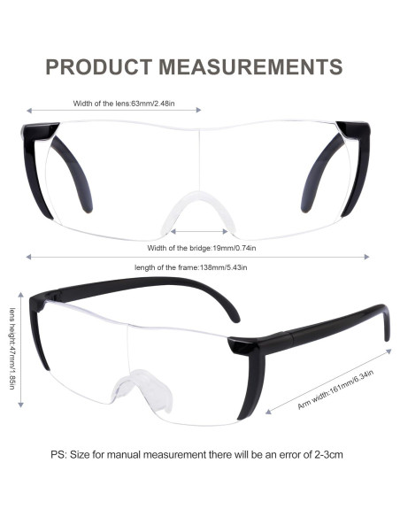 Gafas de Aumento 1.6X OuShiun para Lectura y Manualidades Gafas de Aumento 1.6X OuShiun para Lectura y Manualidades