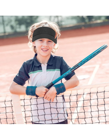 10 Gorras Visera Ajustables UV para Niños 6-12 Años - Rojo