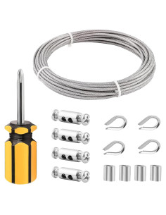 Kit de Cable de Acero Inoxidable 10m 3mm TooTaci para Jardín