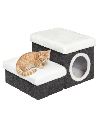Escalones para Gatos Bailey 2 Niveles Plegables con Almacenamiento