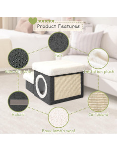 Escalones para Gatos Bailey 2 Niveles Plegables con Almacenamiento 2