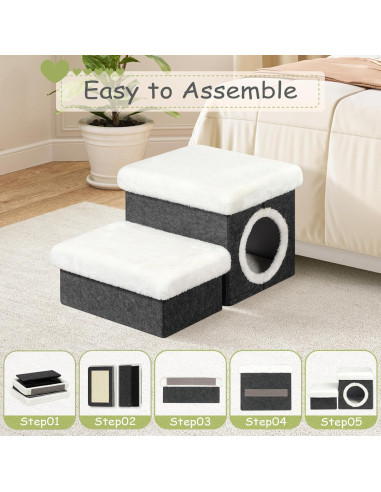 Escalones para Gatos Bailey 2 Niveles Plegables con Almacenamiento