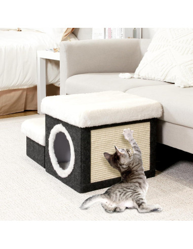 Escalones para Gatos Bailey 2 Niveles Plegables con Almacenamiento