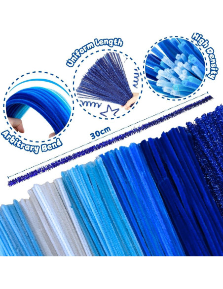 200 Limpiapipas NafuXiaJJia Azul Gradiente para Manualidades