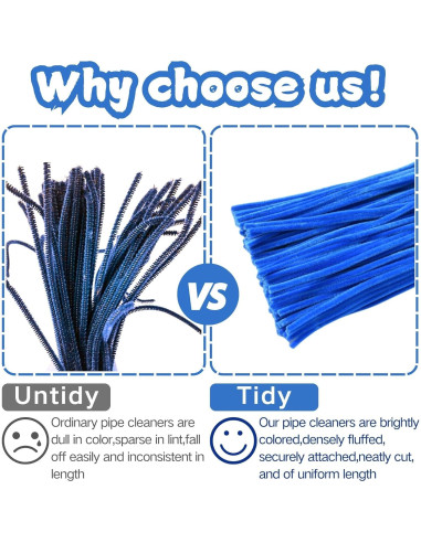 200 Limpiapipas NafuXiaJJia Azul Gradiente para Manualidades