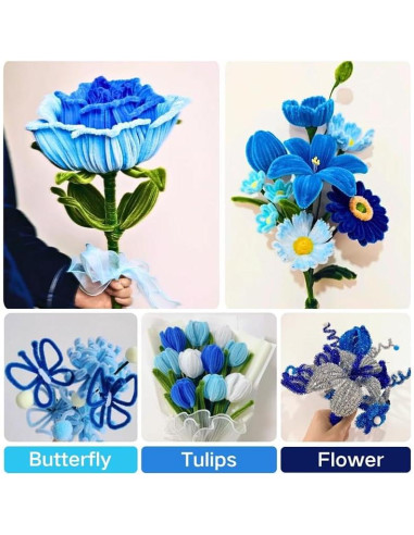 200 Limpiapipas NafuXiaJJia Azul Gradiente para Manualidades