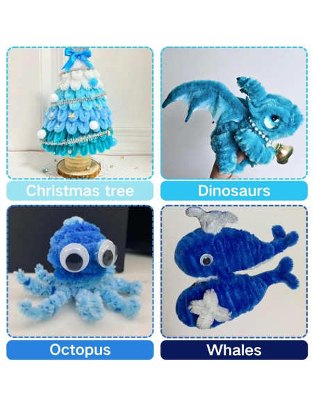 200 Limpiapipas NafuXiaJJia Azul Gradiente para Manualidades