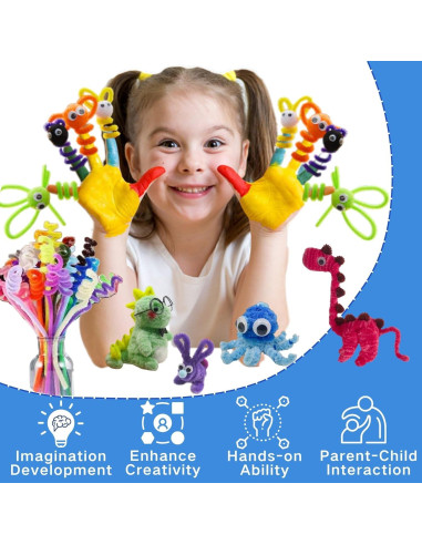 200 Limpiapipas NafuXiaJJia Azul Gradiente para Manualidades